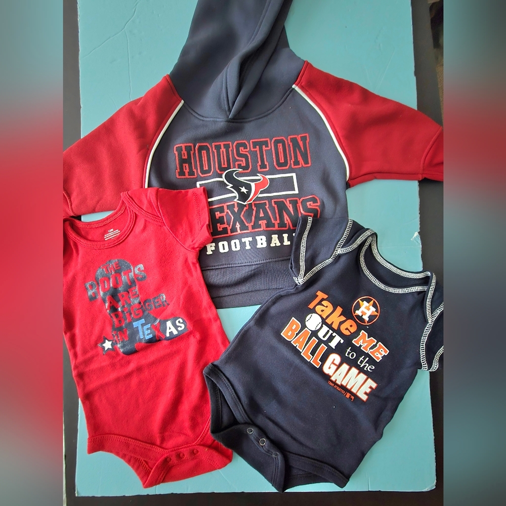 Bundle Of 3.  Baby Boy Hoodie, and Two Onesies